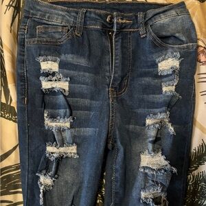 Distressed Blue Women's Jeans